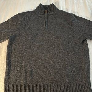 J. Crew Men’s Grey Half-Zip Lambs Wool Sweater